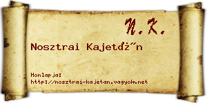 Nosztrai Kajetán névjegykártya